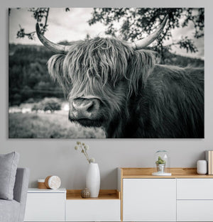 Highland Cow Wall Art Canvas Print Scottish Cattle Canvas