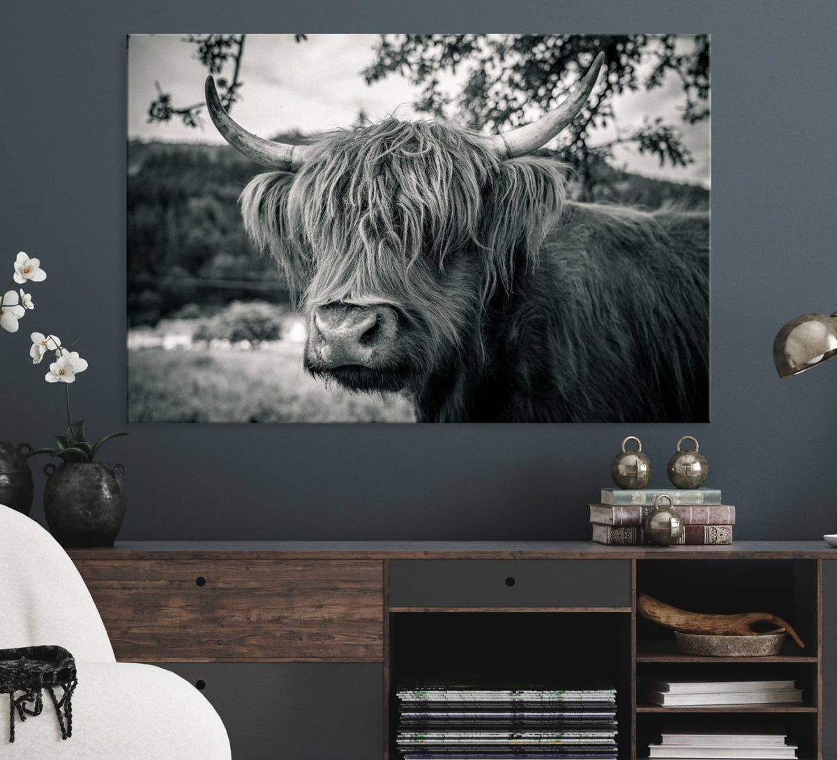 Highland Cow Wall Art Canvas Print Scottish Cattle Canvas
