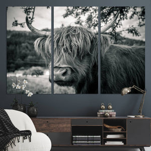 Highland Cow Wall Art Canvas Print Scottish Cattle Canvas