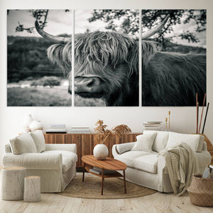 Highland Cow Wall Art Canvas Print Scottish Cattle Canvas