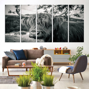 Highland Cow Wall Art Canvas Print Scottish Cattle Canvas