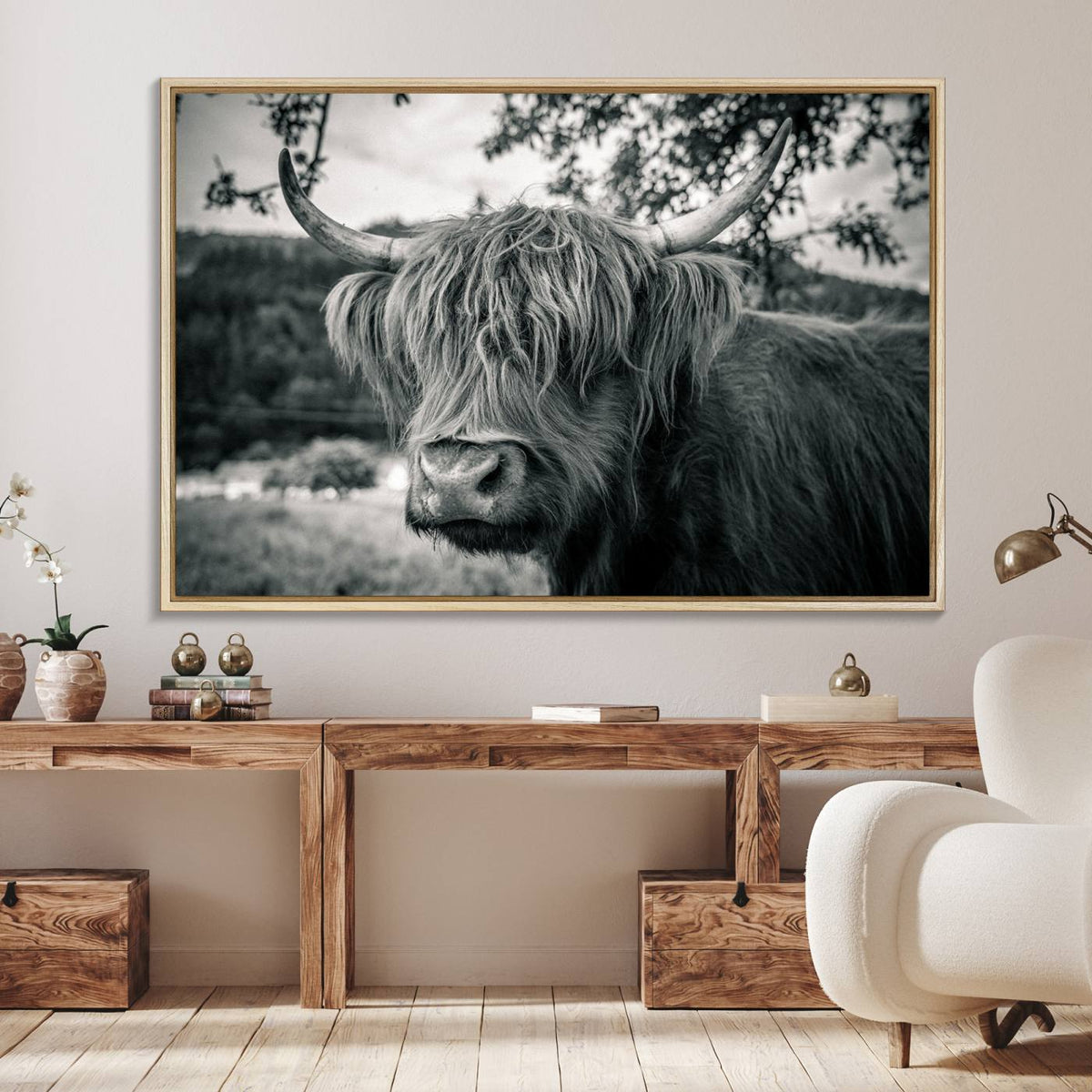 Highland Cow Wall Art Canvas Print Scottish Cattle Canvas