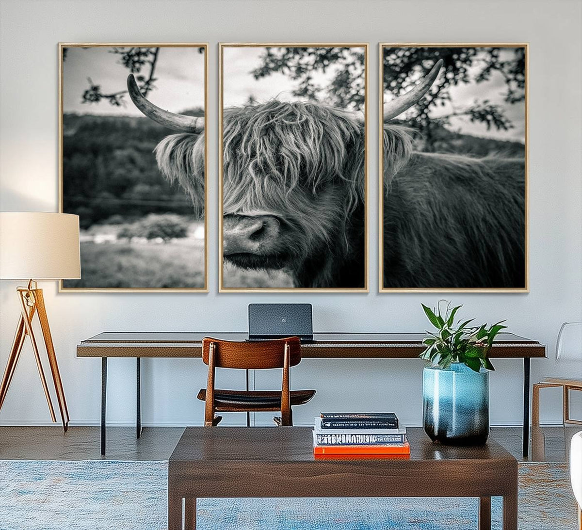 Highland Cow Wall Art Canvas Print Scottish Cattle Canvas