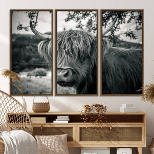 Highland Cow Wall Art Canvas Print Scottish Cattle Canvas