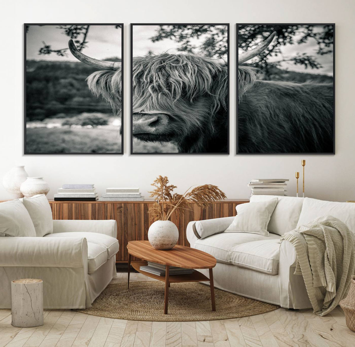 Highland Cow Wall Art Canvas Print Scottish Cattle Canvas