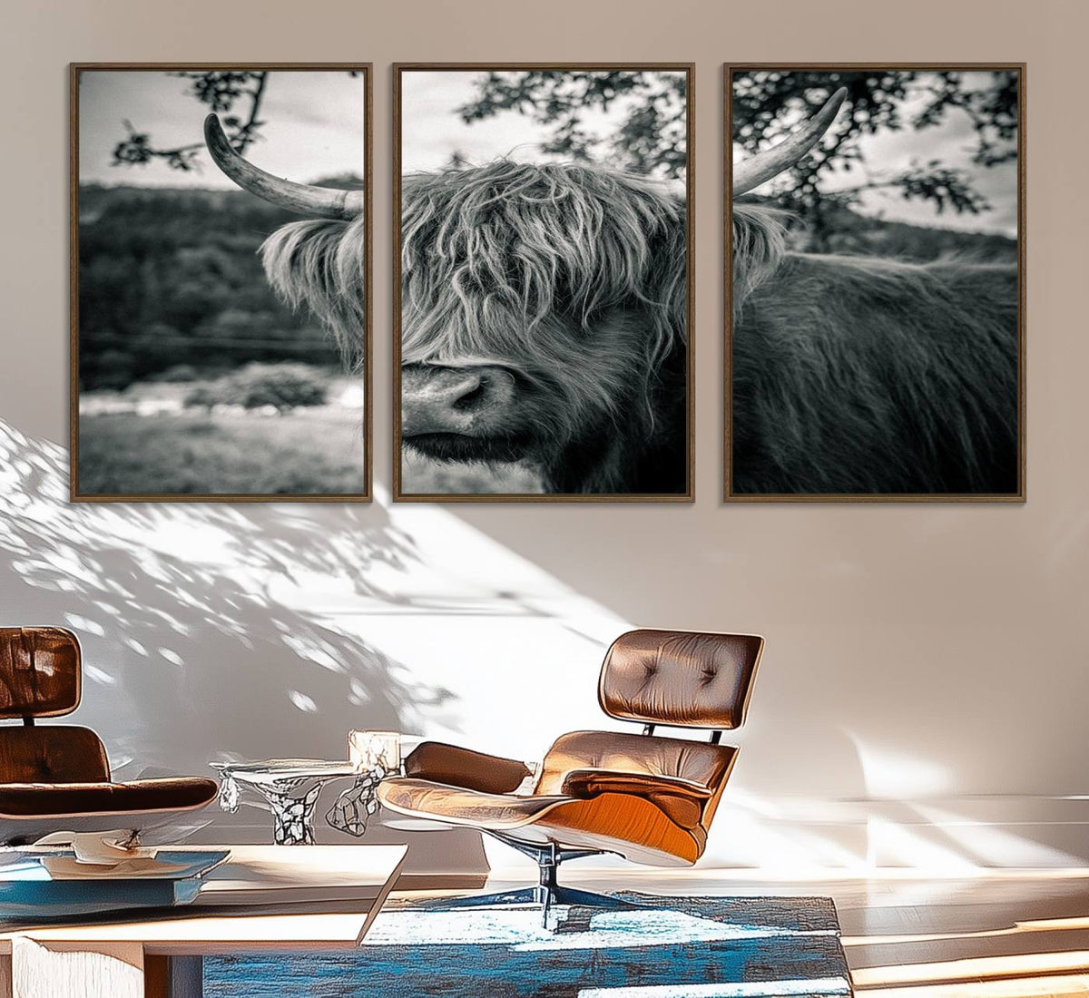 Highland Cow Wall Art Canvas Print Scottish Cattle Canvas