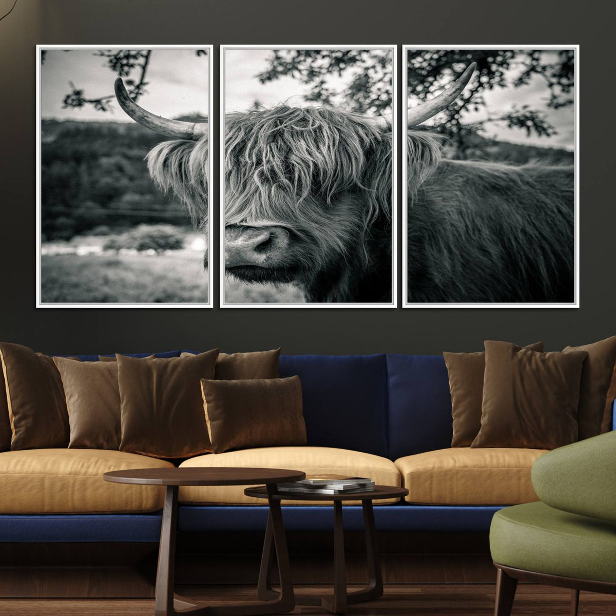 Highland Cow Wall Art Canvas Print Scottish Cattle Canvas