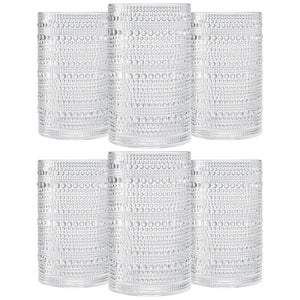 Barcelona Acrylic Highball Hobnail Glassware, Set of 6