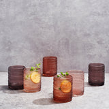 Fortuna Hobnail Lowball Whiskey Glassware, Set of 6