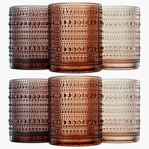 Fortuna-Hobnail-Lowball-Whiskey-Glassware,-Set-of-6-Lowball