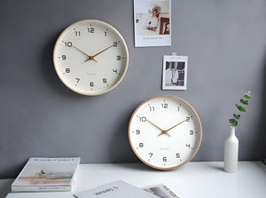 Nordic Wooden Wall Clock 30cm Silent Quartz Minimalist Numeric Dial