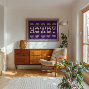 Purple and Silver Howdy Home Decor Arr Print