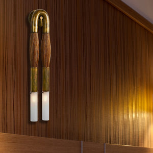 Modern Brass and Glass Wall Sconce