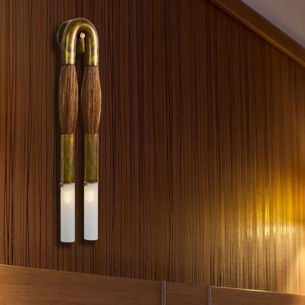 Modern Brass and Glass Wall Sconce