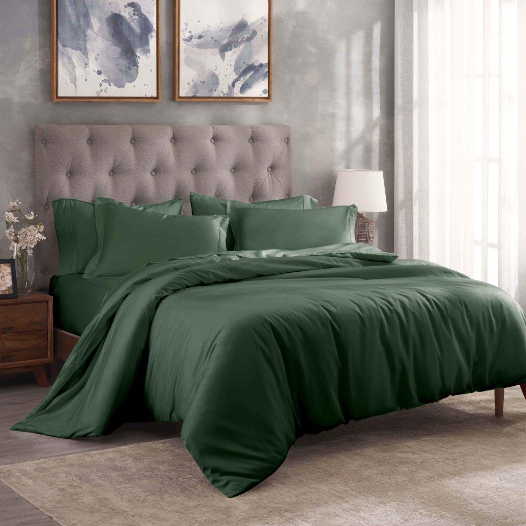 Egyptian Cotton 300 Thread Count Solid Luxury Duvet Cover Set - Egyptian Cotton Duvet Cover Set by Superior Brand