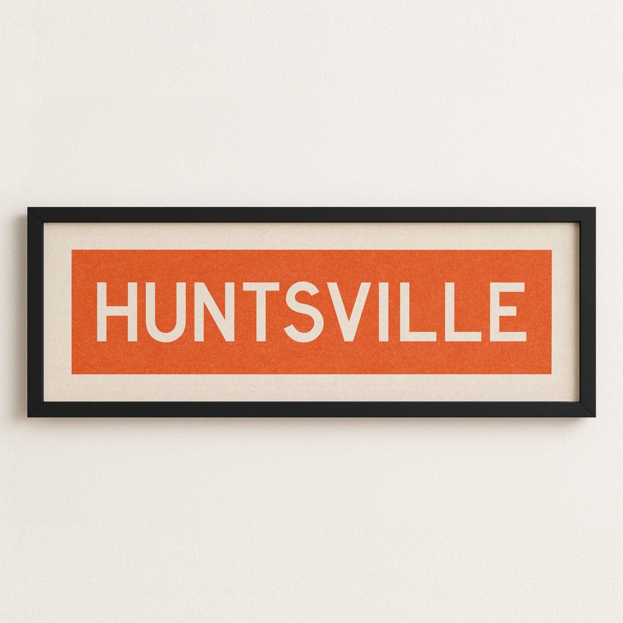Framed Huntsville Orange and White Bus Scroll