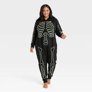 Women's Glow-In-The-Dark Skeleton Halloween Matching Family Union Suit - Hyde & EEK! Boutique