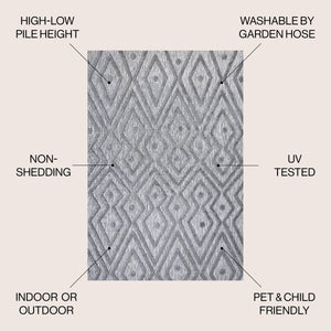 Balansat moroccan diamond indoor/outdoor area rug