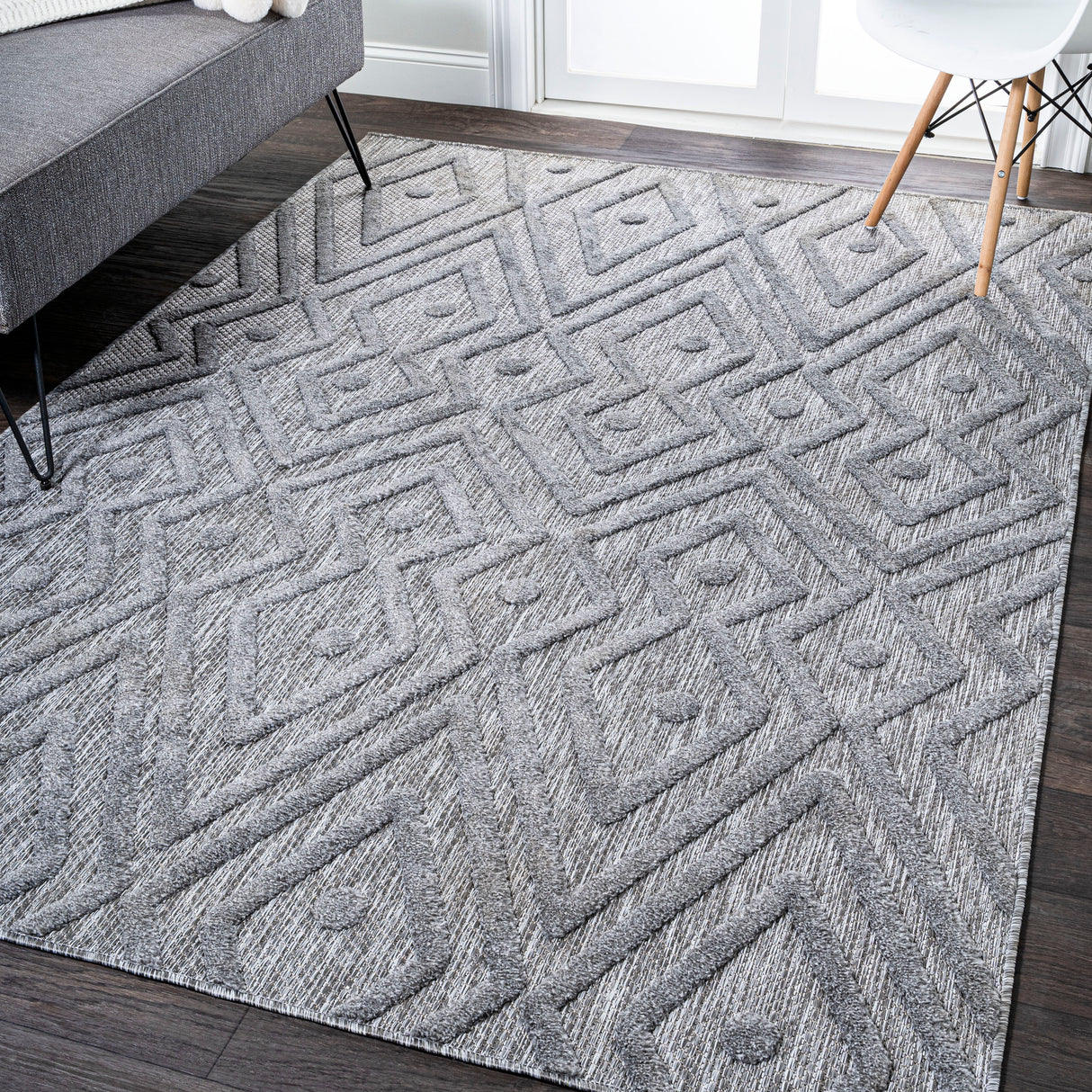 Balansat moroccan diamond indoor/outdoor area rug