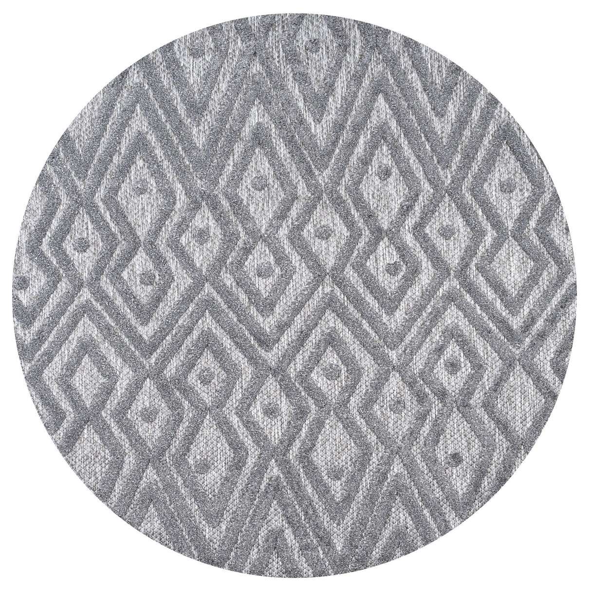 Balansat moroccan diamond round indoor/outdoor area rug