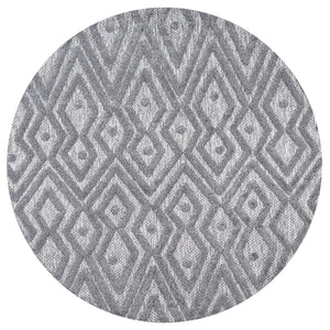 Balansat moroccan diamond round indoor/outdoor area rug