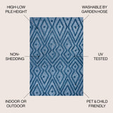 Balansat moroccan diamond indoor/outdoor area rug