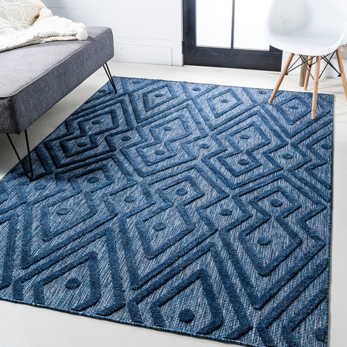 Balansat moroccan diamond indoor/outdoor area rug