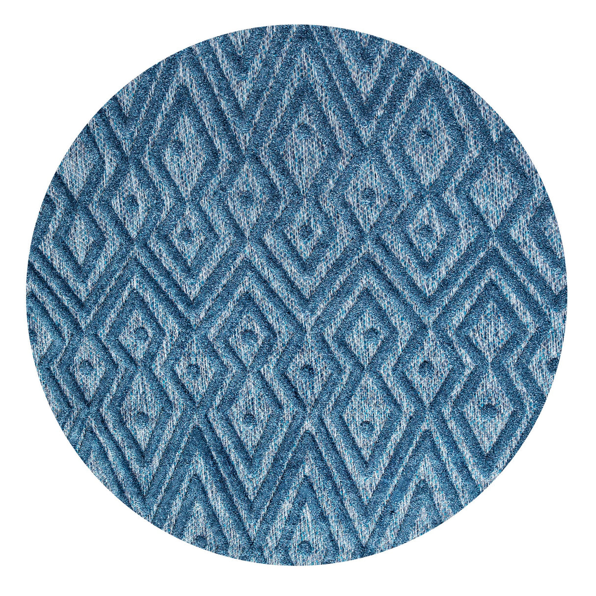 Balansat moroccan diamond round indoor/outdoor area rug