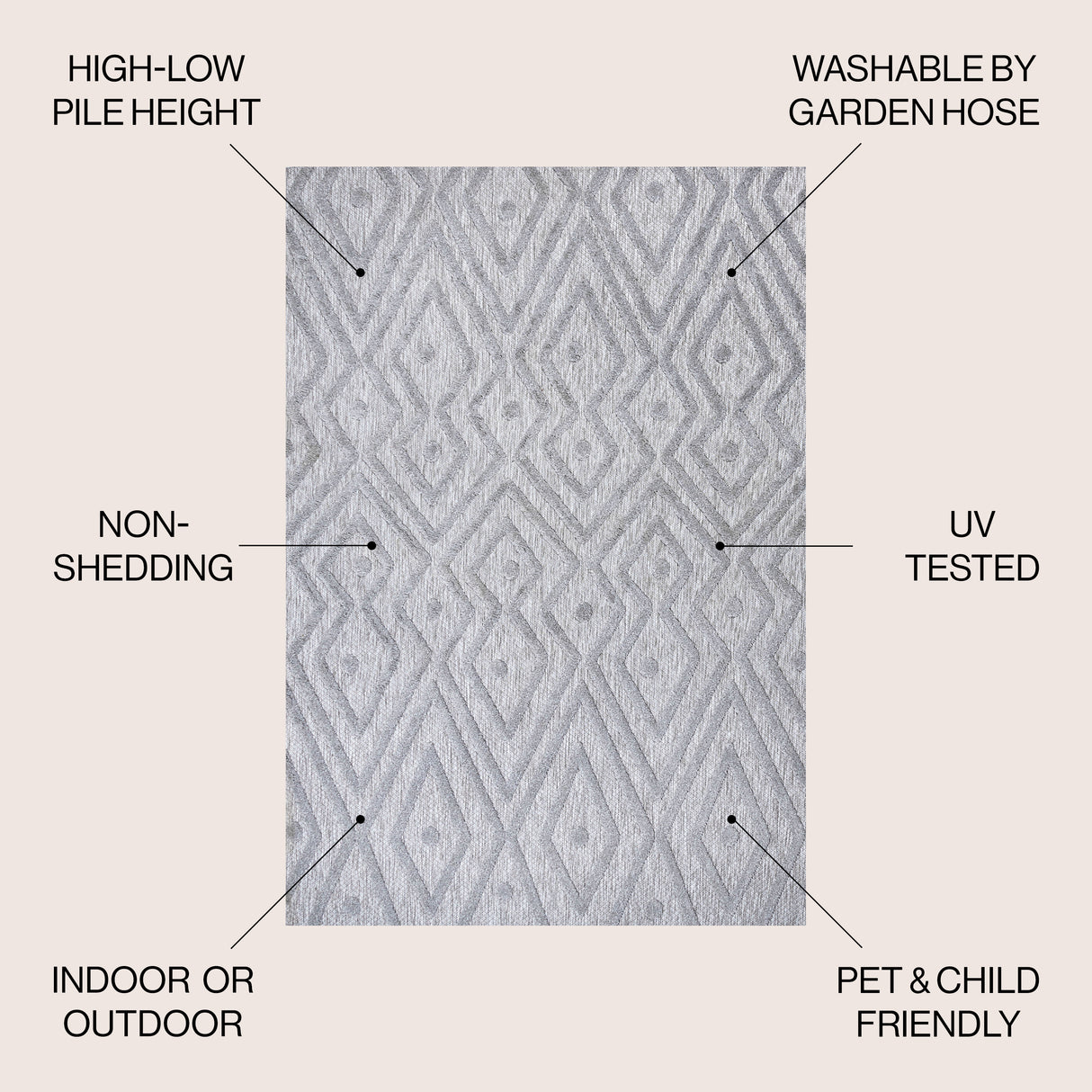 Balansat moroccan diamond indoor/outdoor area rug