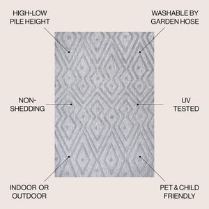 Balansat moroccan diamond indoor/outdoor area rug