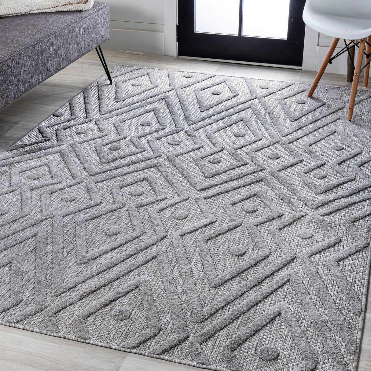 Balansat moroccan diamond indoor/outdoor area rug