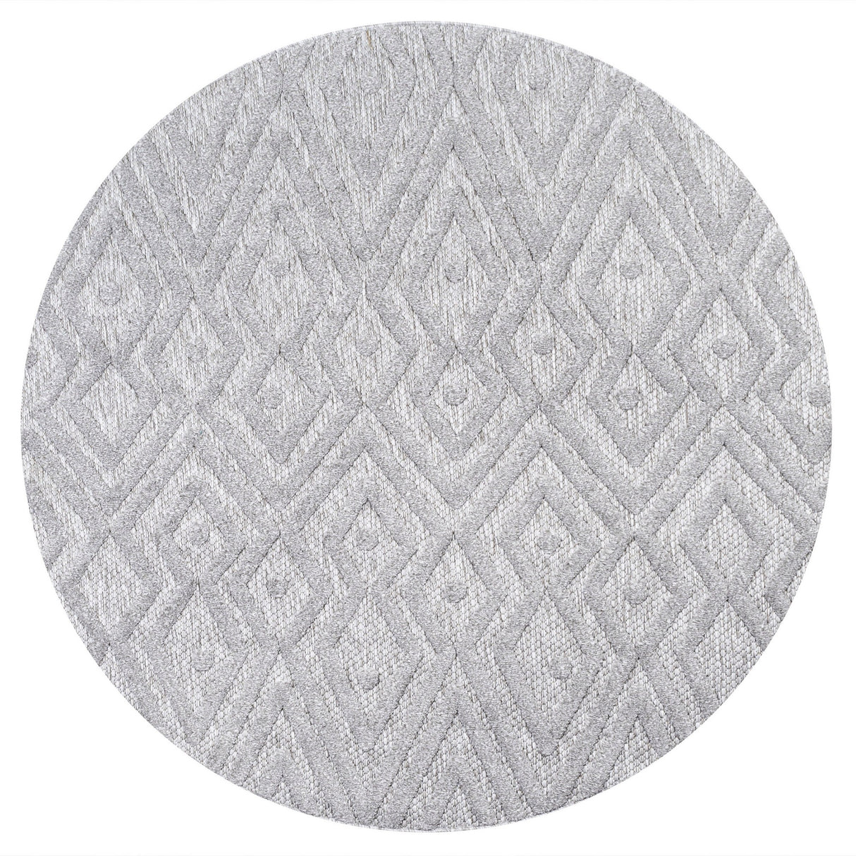 Balansat moroccan diamond round indoor/outdoor area rug