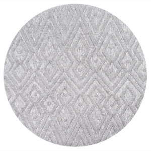 Balansat moroccan diamond round indoor/outdoor area rug