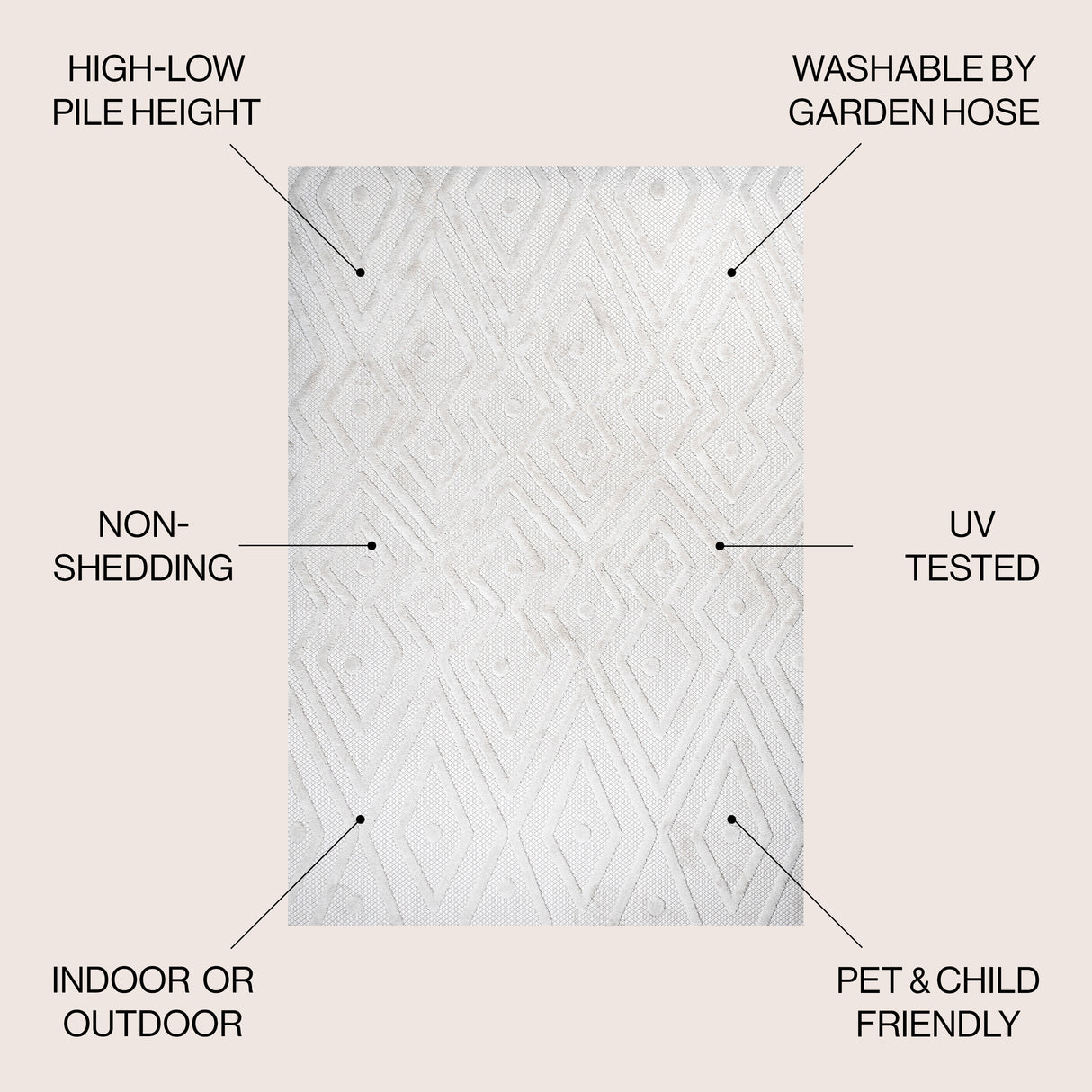 Balansat moroccan diamond indoor/outdoor area rug