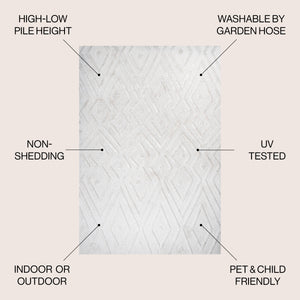 Balansat moroccan diamond indoor/outdoor area rug