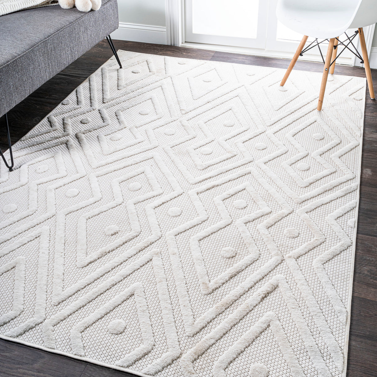 Balansat moroccan diamond indoor/outdoor area rug