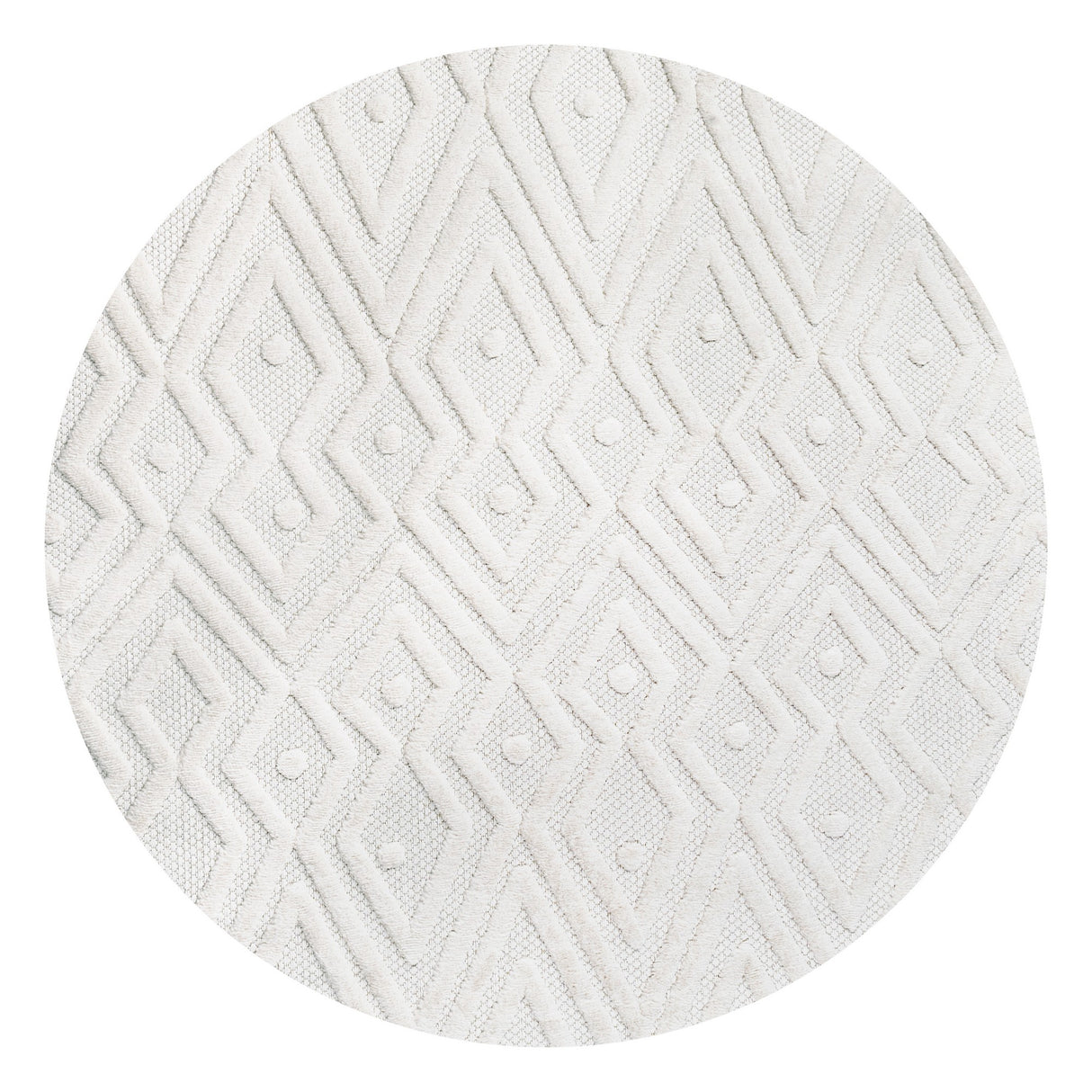 Balansat moroccan diamond round indoor/outdoor area rug