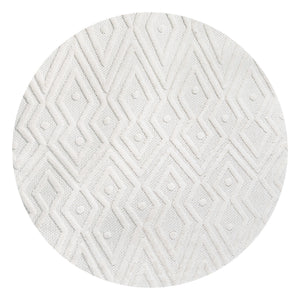 Balansat moroccan diamond round indoor/outdoor area rug