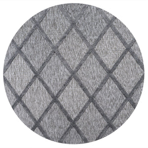 Salines Diamond Trellis Round Indoor/Outdoor Area Rug