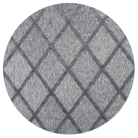 Salines Diamond Trellis Round Indoor/Outdoor Area Rug