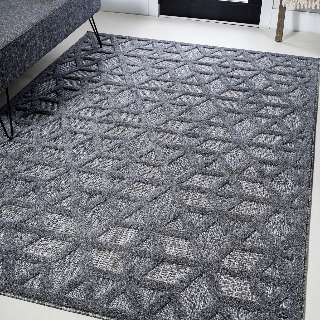 Talaia Neutral Geometric Indoor/Outdoor Area Rug