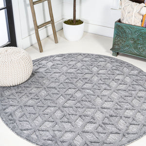Talaia-Neutral-Geometric-Round-Indoor/Outdoor-Area-Rug-Area-Rugs