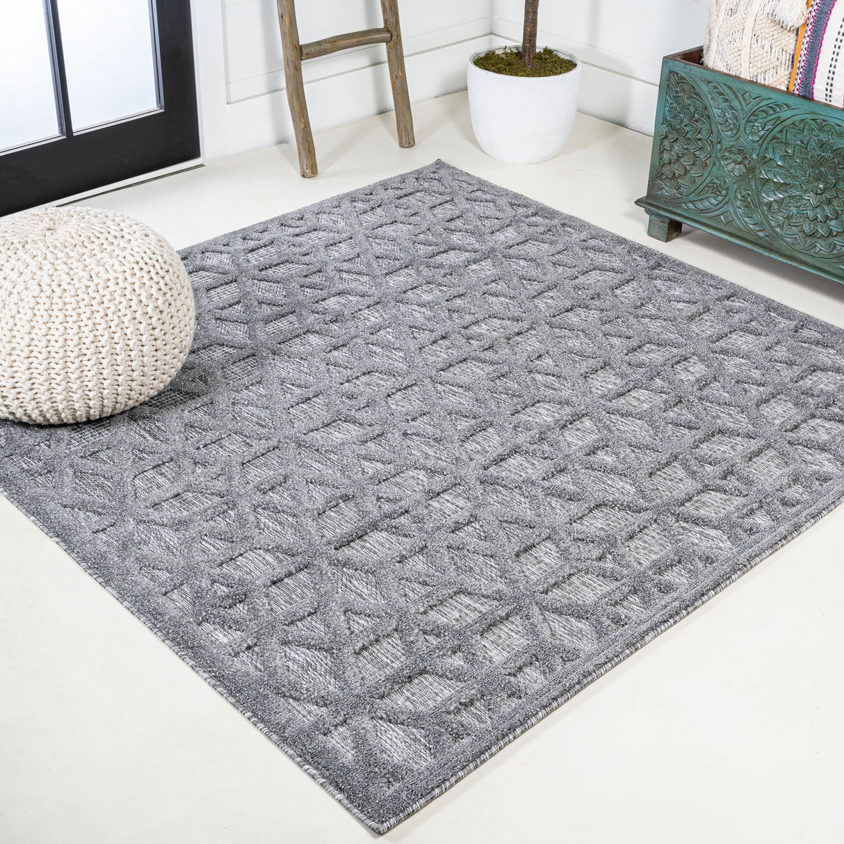Talaia-Neutral-Geometric-Square-Indoor/Outdoor-Area-Rug-Area-Rugs