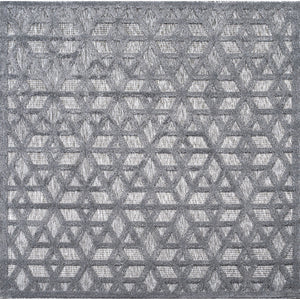 Talaia Neutral Geometric Square Indoor/Outdoor Area Rug
