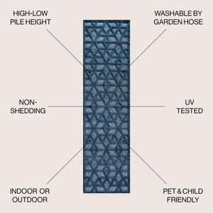 Talaia Neutral Geometric Indoor/Outdoor Runner Rug