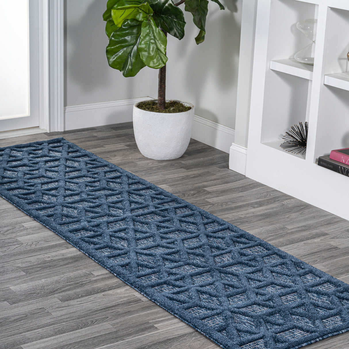 Talaia Neutral Geometric Indoor/Outdoor Runner Rug