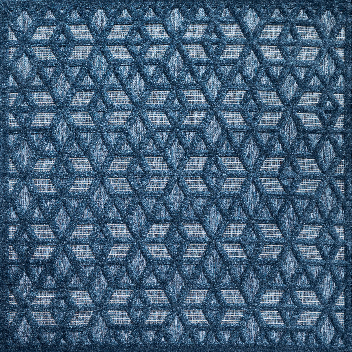 Talaia Neutral Geometric Square Indoor/Outdoor Area Rug