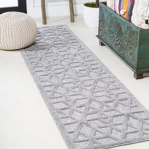 Talaia Neutral Geometric Indoor/Outdoor Runner Rug