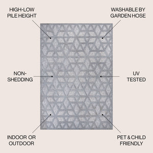 Talaia Neutral Geometric Indoor/Outdoor Area Rug