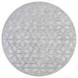 Talaia Neutral Geometric Round Indoor/Outdoor Area Rug
